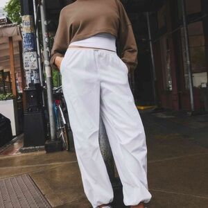 Athleta Midday Low Rise Pant White Parachute Wide Leg Pants Small